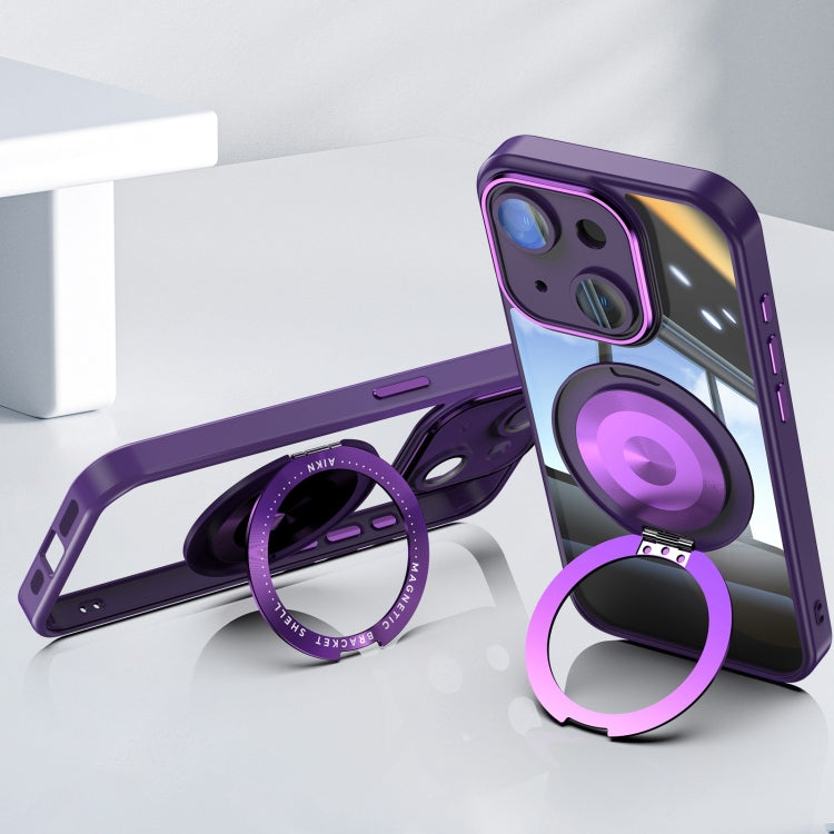 For iPhone 14 360 Holder Magsafe Acrylic Hybrid TPU Phone Case