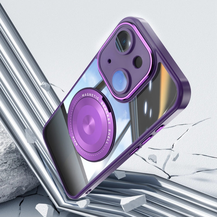 For iPhone 14 360 Holder Magsafe Acrylic Hybrid TPU Phone Case