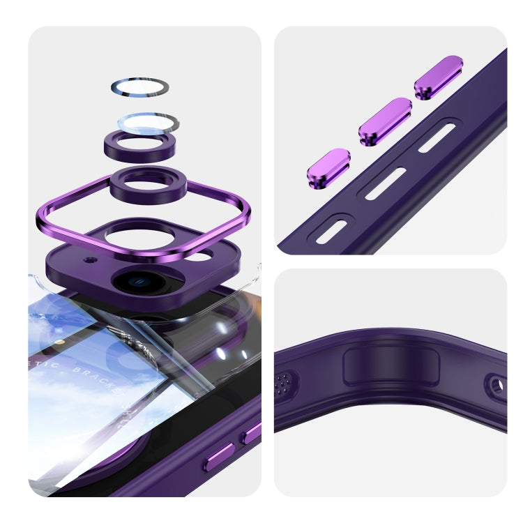 For iPhone 14 360 Holder Magsafe Acrylic Hybrid TPU Phone Case