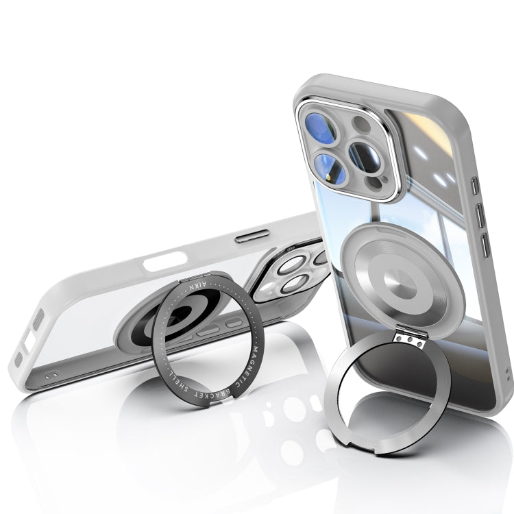 For iPhone 16 Pro Max 360 Holder Magsafe Acrylic Hybrid TPU Phone Case