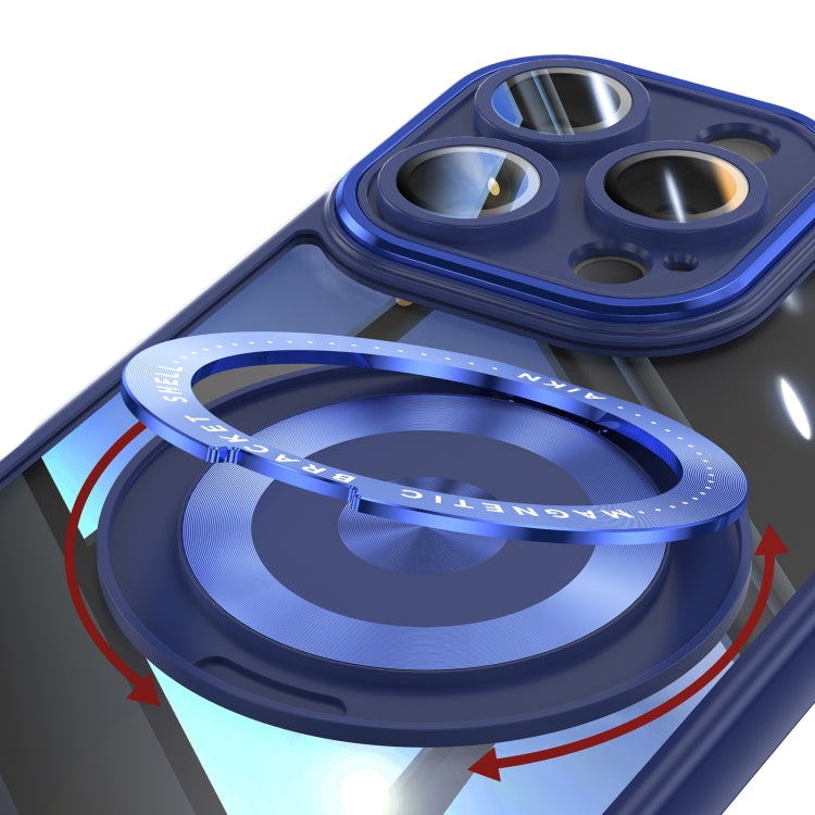 For iPhone 16 Pro Max 360 Holder Magsafe Acrylic Hybrid TPU Phone Case