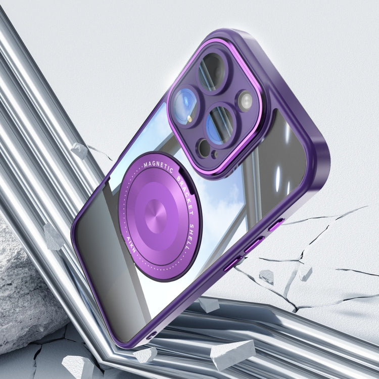 For iPhone 16 Pro Max 360 Holder Magsafe Acrylic Hybrid TPU Phone Case