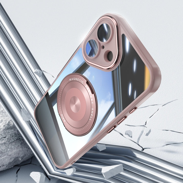 For iPhone 16 Plus 360 Holder Magsafe Acrylic Hybrid TPU Phone Case