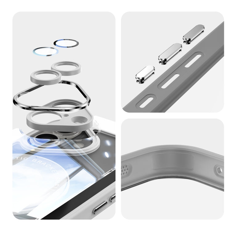 For iPhone 16 Plus 360 Holder Magsafe Acrylic Hybrid TPU Phone Case