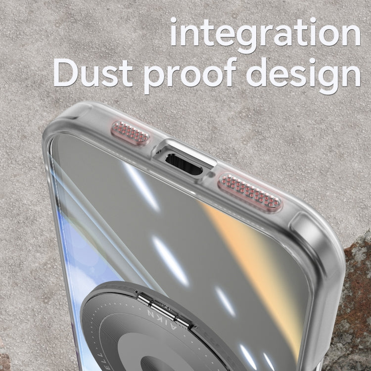For iPhone 16 Plus 360 Holder Magsafe Acrylic Hybrid TPU Phone Case