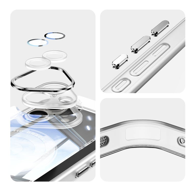For iPhone 16 Plus 360 Holder Magsafe Acrylic Hybrid TPU Phone Case