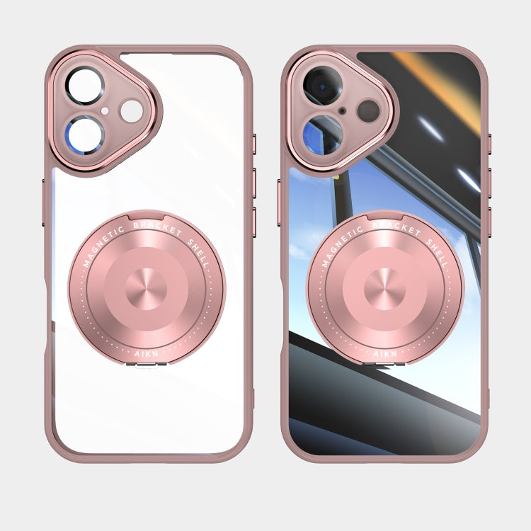 For iPhone 16 360 Holder Magsafe Acrylic Hybrid TPU Phone Case