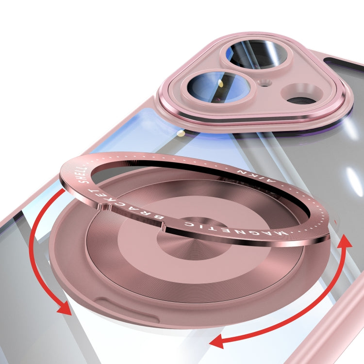For iPhone 16 360 Holder Magsafe Acrylic Hybrid TPU Phone Case