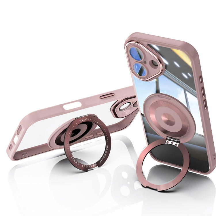 For iPhone 16 360 Holder Magsafe Acrylic Hybrid TPU Phone Case