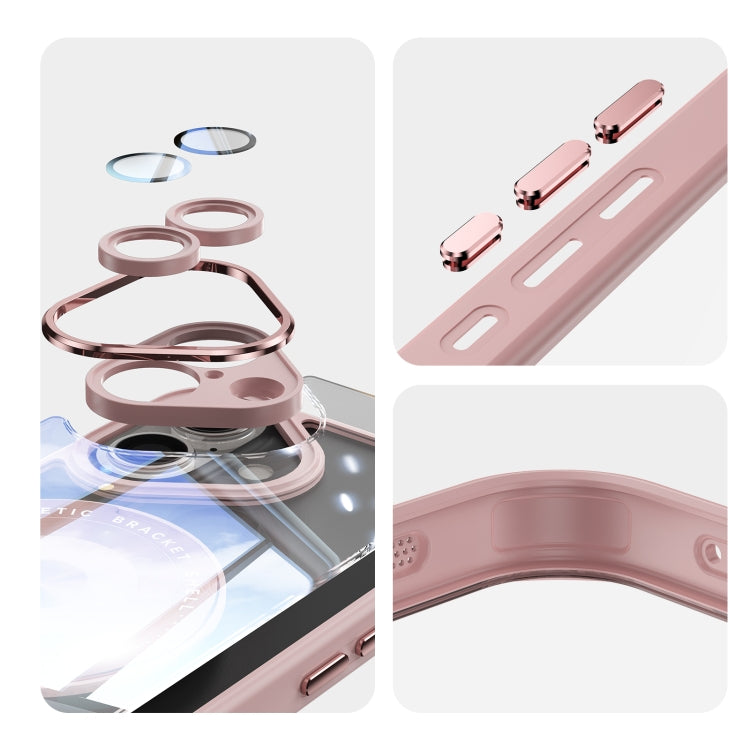 For iPhone 16 360 Holder Magsafe Acrylic Hybrid TPU Phone Case