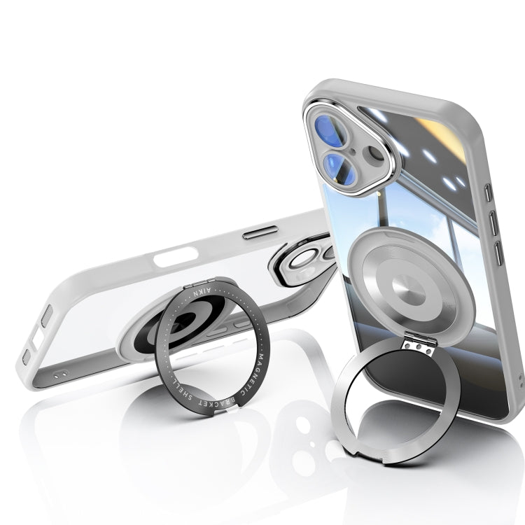 For iPhone 16 360 Holder Magsafe Acrylic Hybrid TPU Phone Case