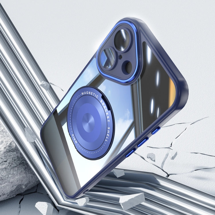 For iPhone 16 360 Holder Magsafe Acrylic Hybrid TPU Phone Case