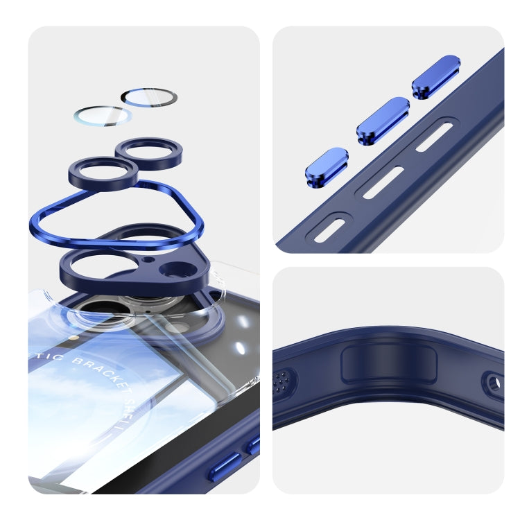 For iPhone 16 360 Holder Magsafe Acrylic Hybrid TPU Phone Case