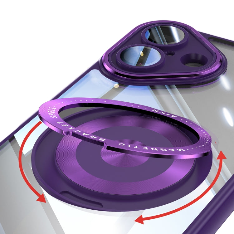For iPhone 16 360 Holder Magsafe Acrylic Hybrid TPU Phone Case