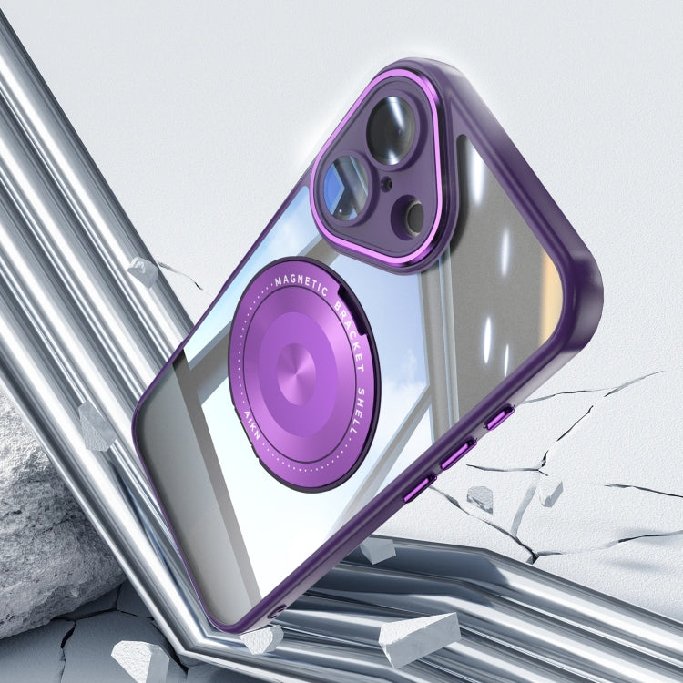 For iPhone 16 360 Holder Magsafe Acrylic Hybrid TPU Phone Case
