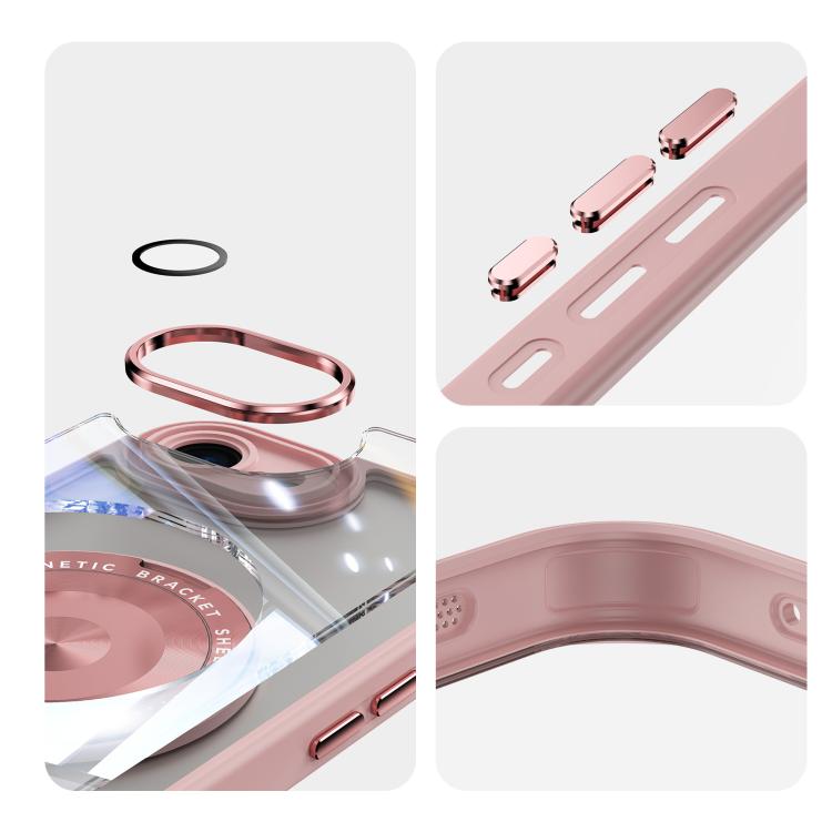 For iPhone 17e / 16e 360 Holder Magsafe Acrylic Hybrid TPU Phone Case