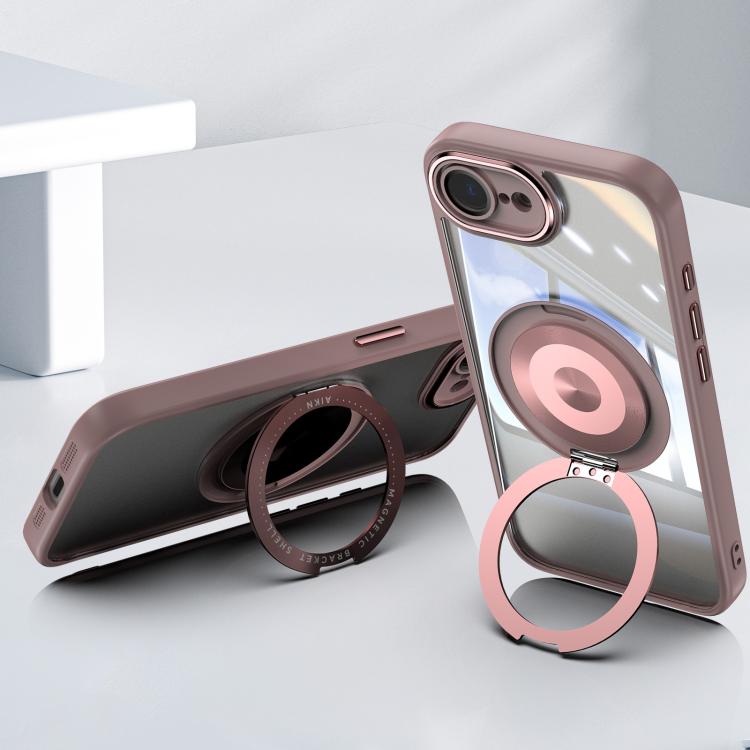 For iPhone 17e / 16e 360 Holder Magsafe Acrylic Hybrid TPU Phone Case