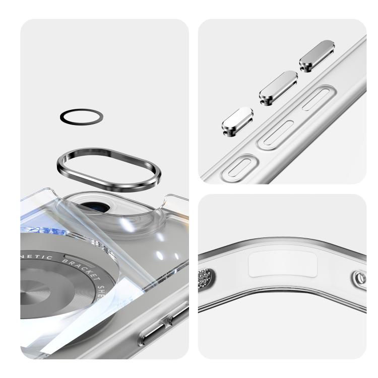 For iPhone 17e / 16e 360 Holder Magsafe Acrylic Hybrid TPU Phone Case