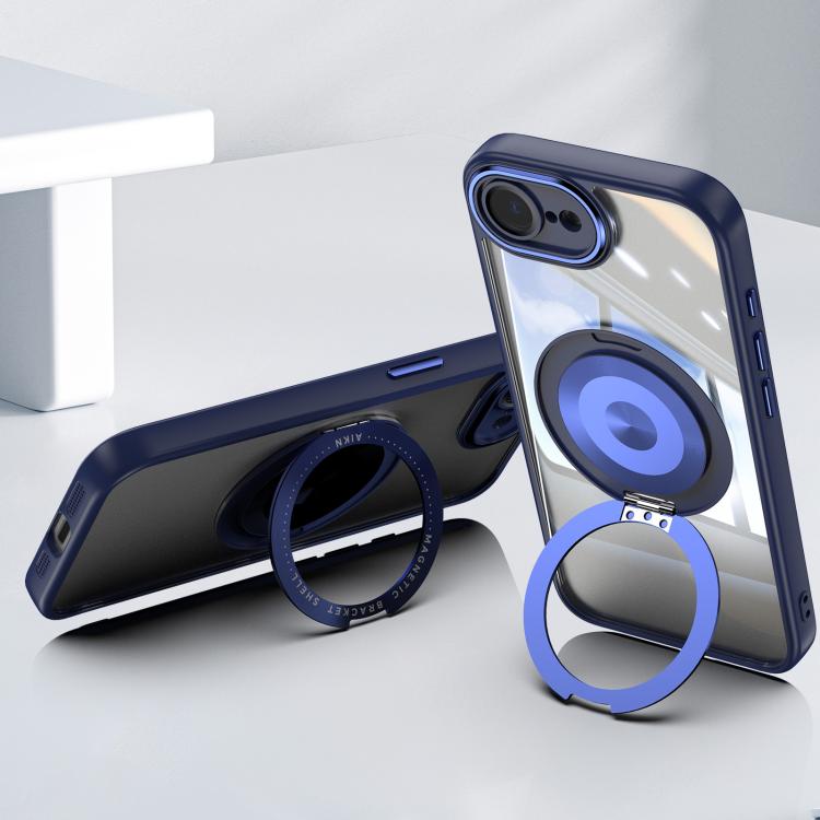For iPhone 17e / 16e 360 Holder Magsafe Acrylic Hybrid TPU Phone Case