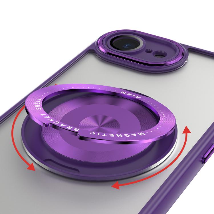 For iPhone 17e / 16e 360 Holder Magsafe Acrylic Hybrid TPU Phone Case