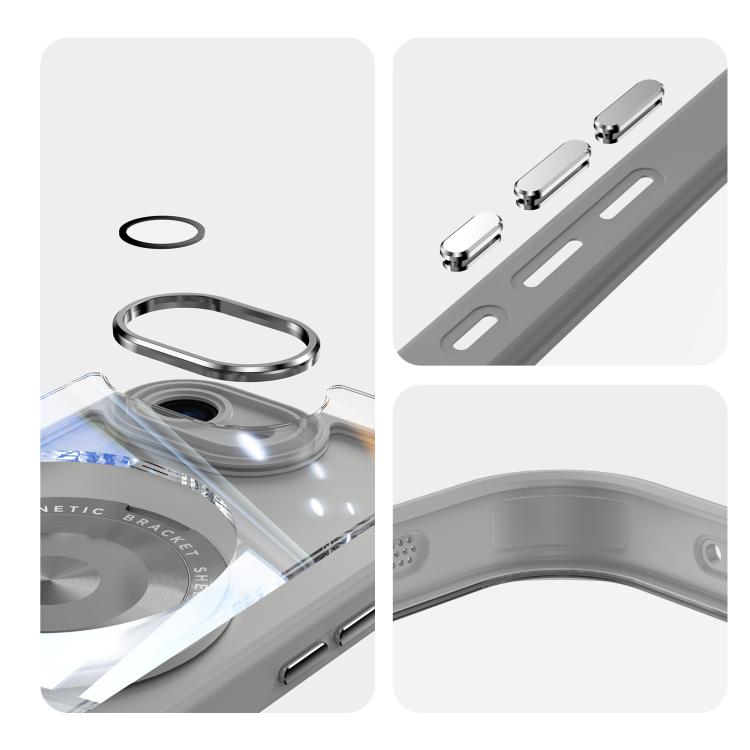 For iPhone 17e / 16e 360 Holder Magsafe Acrylic Hybrid TPU Phone Case