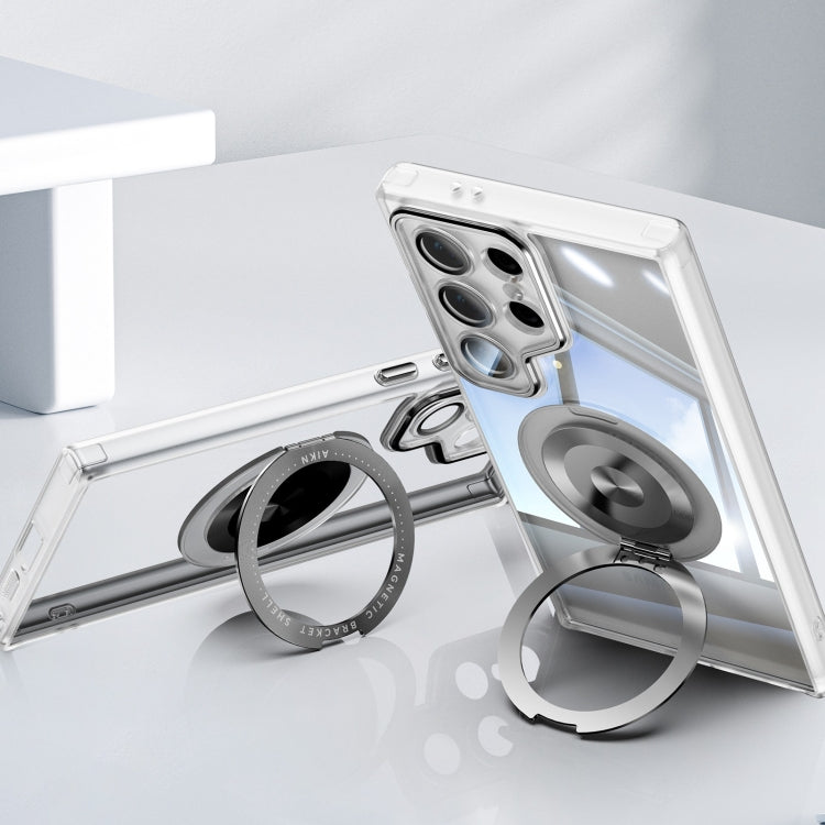 For Samsung Galaxy S24 Ultra 5G 360 Holder MagSafe Acrylic Hybrid TPU Phone Case