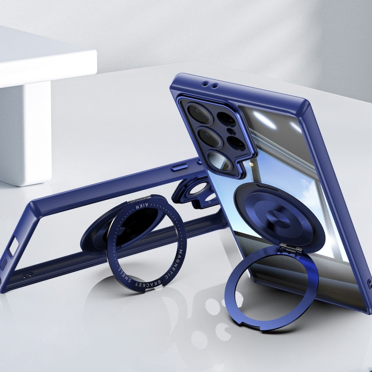For Samsung Galaxy S23 Ultra 5G 360 Holder MagSafe Acrylic Hybrid TPU Phone Case
