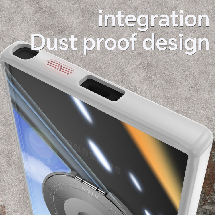 For Samsung Galaxy S25 Ultra 5G 360 Holder MagSafe Acrylic Hybrid TPU Phone Case