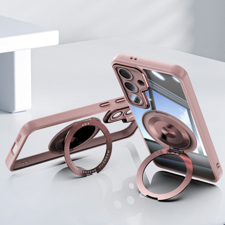 For Samsung Galaxy S24 FE 5G 360 Holder MagSafe Acrylic Hybrid TPU Phone Case