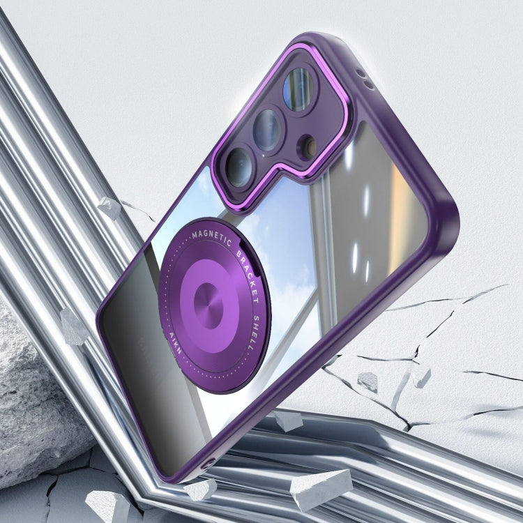 For Samsung Galaxy S24 FE 5G 360 Holder MagSafe Acrylic Hybrid TPU Phone Case