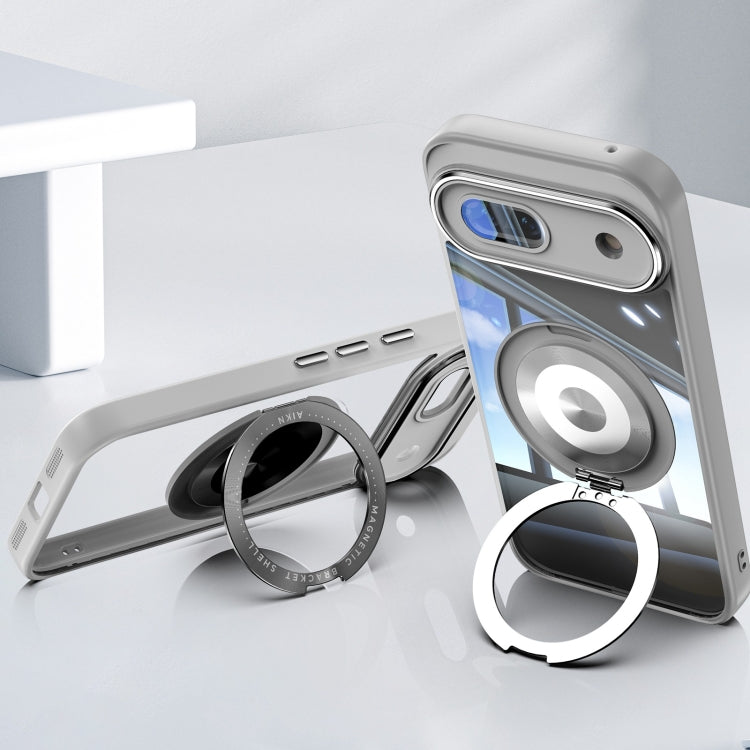 For Google Pixel 8a 360 Holder Magsafe Acrylic Hybrid TPU Phone Case