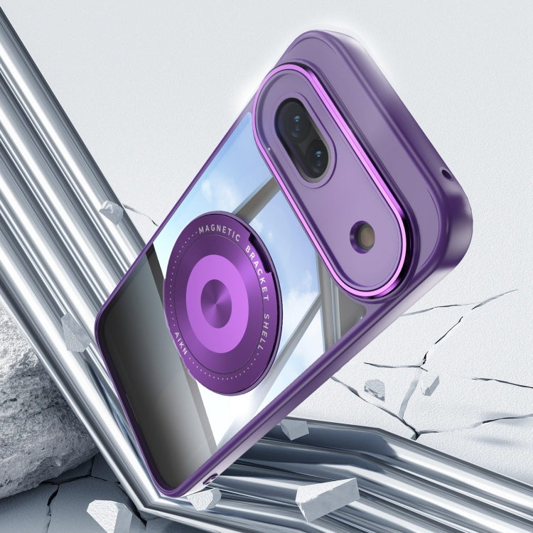For Google Pixel 8a 360 Holder Magsafe Acrylic Hybrid TPU Phone Case