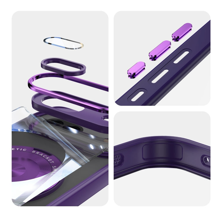 For Google Pixel 8a 360 Holder Magsafe Acrylic Hybrid TPU Phone Case
