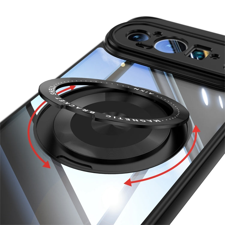 For Google Pixel 9 Pro 360 Holder Magsafe Acrylic Hybrid TPU Phone Case