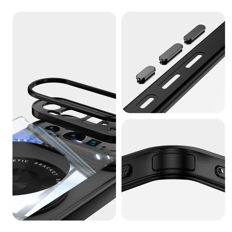 For Google Pixel 9 Pro 360 Holder Magsafe Acrylic Hybrid TPU Phone Case