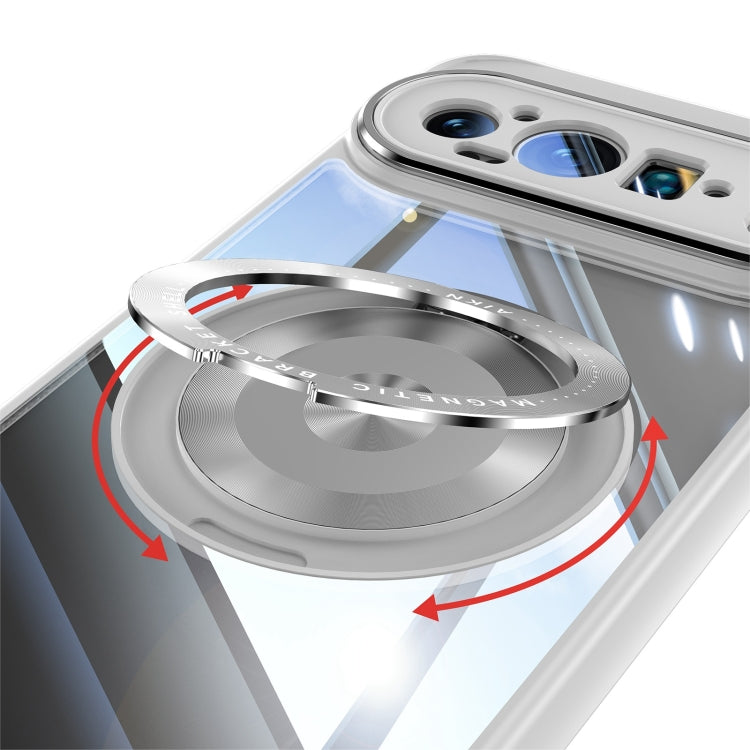 For Google Pixel 9 Pro 360 Holder Magsafe Acrylic Hybrid TPU Phone Case