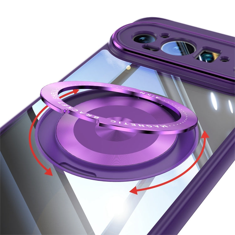 For Google Pixel 9 Pro 360 Holder Magsafe Acrylic Hybrid TPU Phone Case