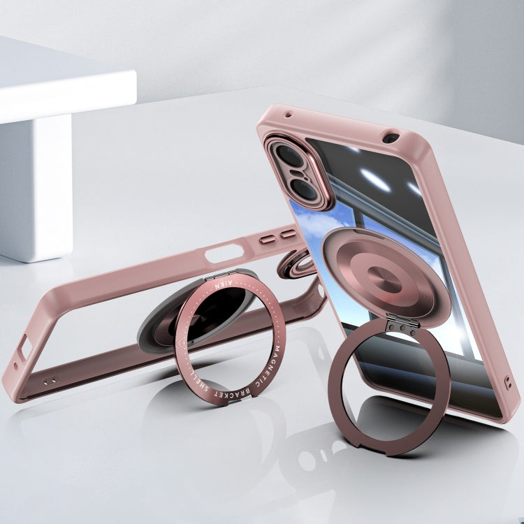 For Sony Xperia 10 VI 360 Holder Magsafe Acrylic Hybrid TPU Phone Case