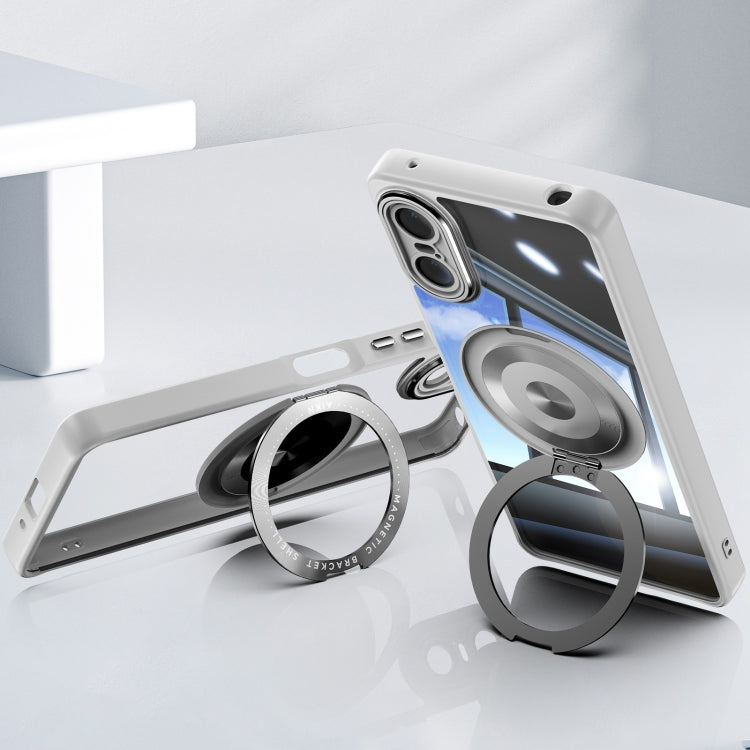 For Sony Xperia 10 VI 360 Holder Magsafe Acrylic Hybrid TPU Phone Case