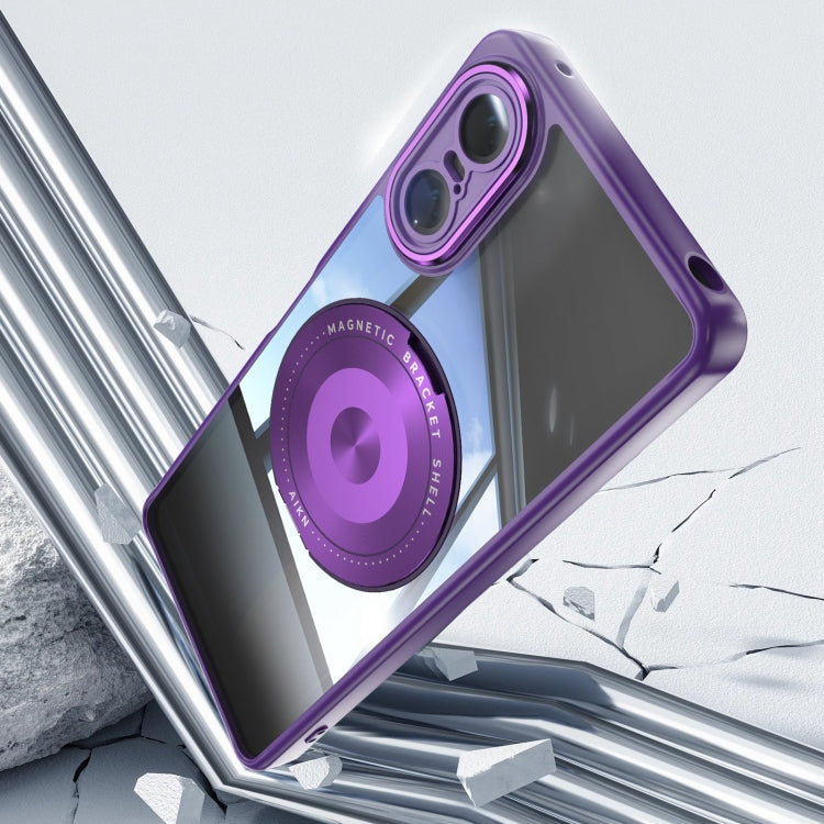 For Sony Xperia 10 VI 360 Holder Magsafe Acrylic Hybrid TPU Phone Case