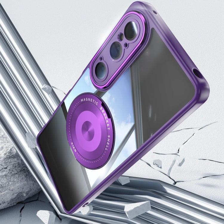 For Sony Xperia 1 VI 360 Holder Magsafe Acrylic Hybrid TPU Phone Case