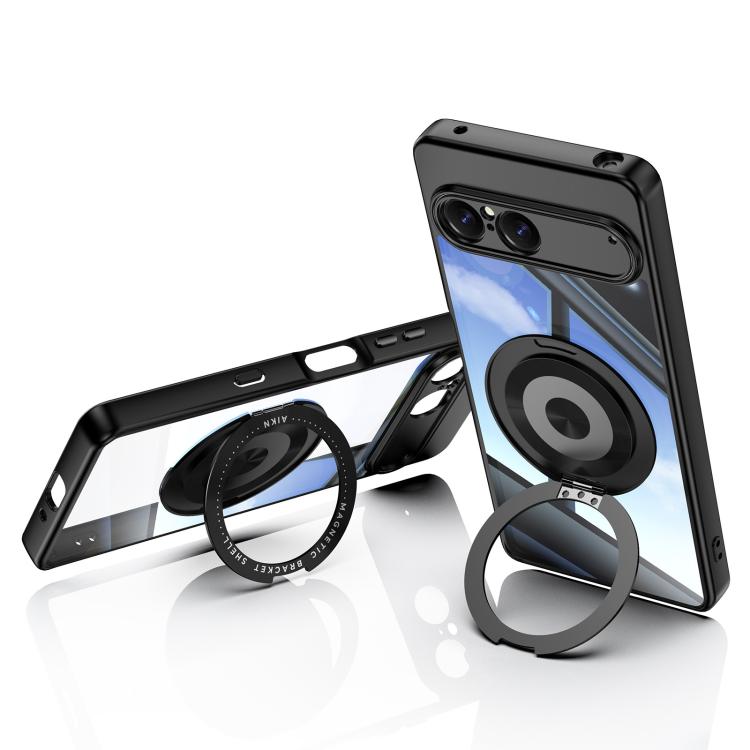 For Sony Xperia 10 VII 360 Holder Magsafe Acrylic Hybrid TPU Phone Case