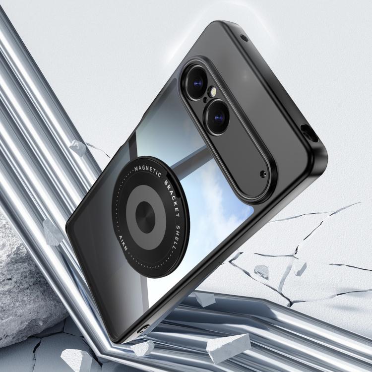 For Sony Xperia 10 VII 360 Holder Magsafe Acrylic Hybrid TPU Phone Case