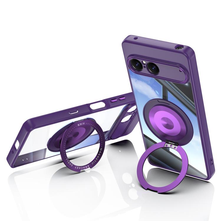 For Sony Xperia 10 VII 360 Holder Magsafe Acrylic Hybrid TPU Phone Case