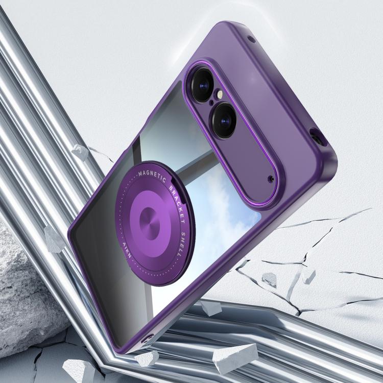 For Sony Xperia 10 VII 360 Holder Magsafe Acrylic Hybrid TPU Phone Case