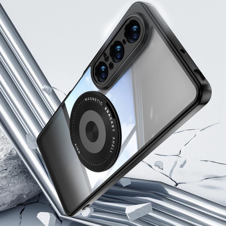 For Sony Xperia 1 VII 360 Holder Magsafe Acrylic Hybrid TPU Phone Case
