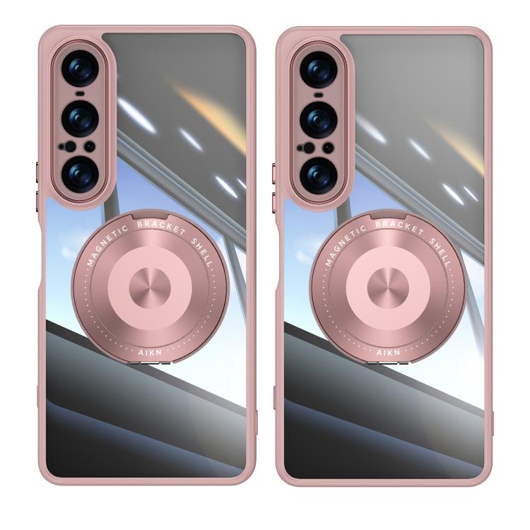 For Sony Xperia 1 VII 360 Holder Magsafe Acrylic Hybrid TPU Phone Case