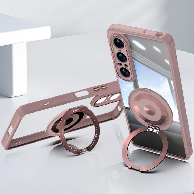 For Sony Xperia 1 VII 360 Holder Magsafe Acrylic Hybrid TPU Phone Case