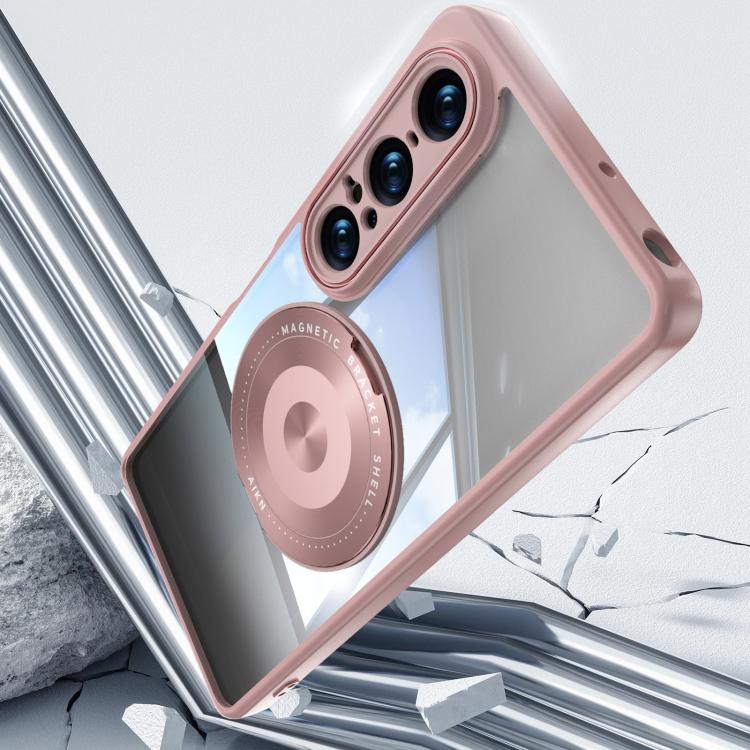 For Sony Xperia 1 VII 360 Holder Magsafe Acrylic Hybrid TPU Phone Case