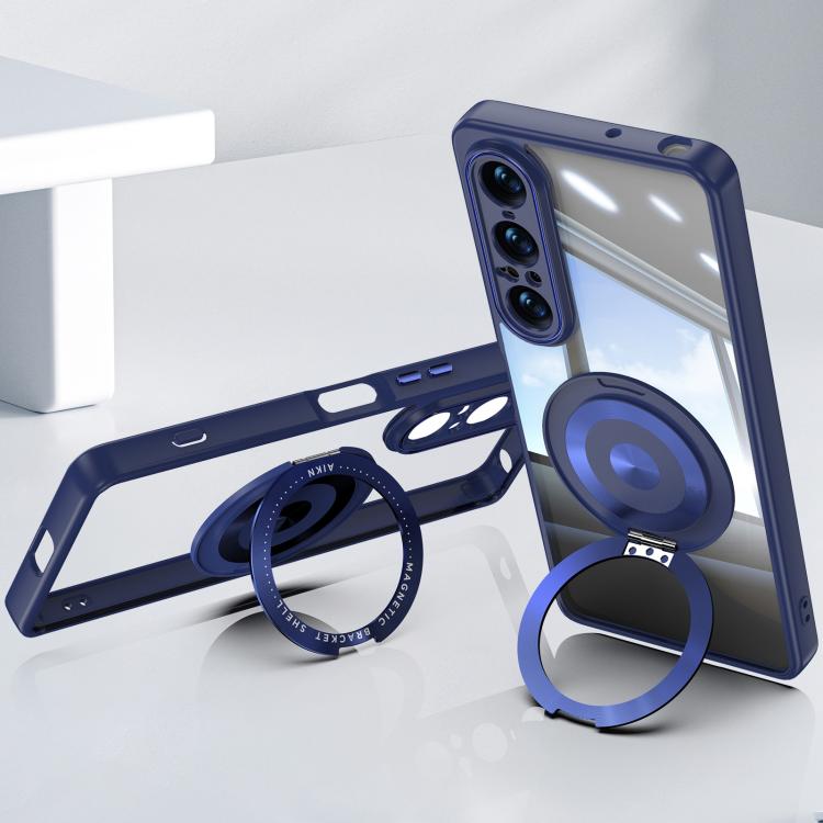 For Sony Xperia 1 VII 360 Holder Magsafe Acrylic Hybrid TPU Phone Case